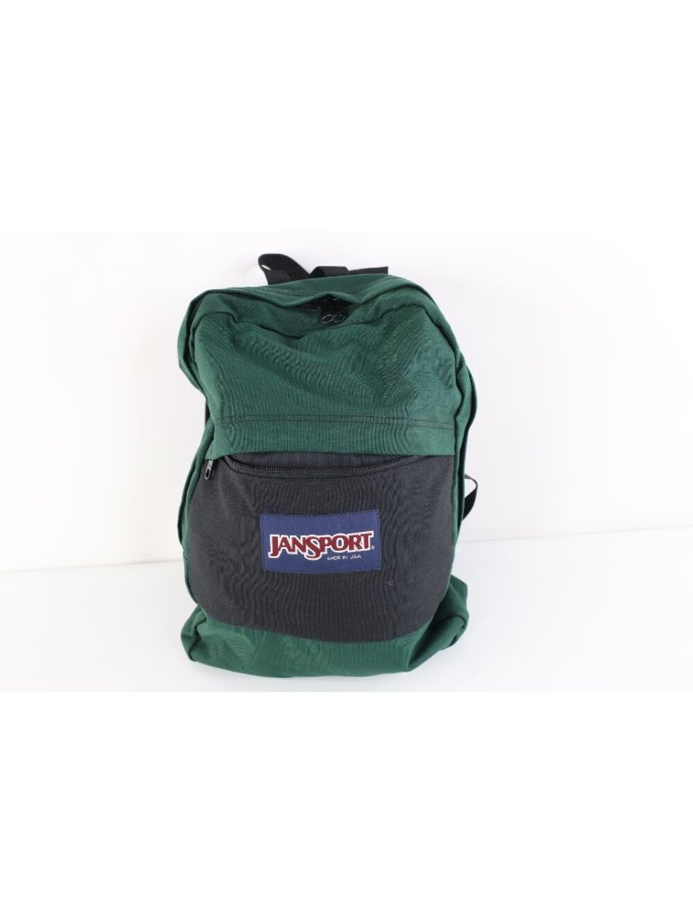 Vintage 90s JanSport Spell Out Color Block Backpack Book Bag Green Black USA